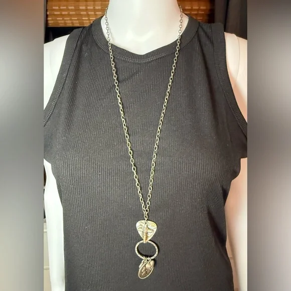 Silver and Abalone Fender Guitar Pick Pendant Necklace 🤍 Cross Heart and Clover - Picture 3 of 6